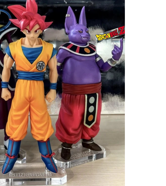 2 PCS Dragon Ball Z Beerus, Birusu, Champa & Whis Figura - Super Deus da Destruição Estatueta de PVC Coleção Modelo Brinquedos para Presente Infantil