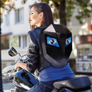 Mochila LED Smart &nbsp;para Ciclismo e Moto – Controle por APP | À Prova d'Água | Hard Shell