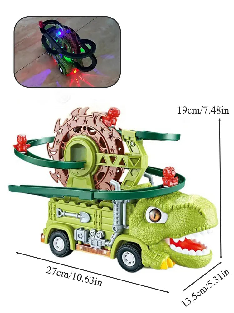 Brinquedo Dinossauro com Pista e Luzes – Tricerátopo Escalador com Música 🎶