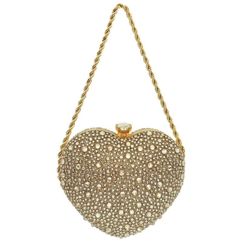 Bolsa de Mão Luxo Coração de Cristal