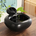 Ceramic Fountain Meditation Calming Waterfall Hydroponic Vase Fish Tank Feng Shui Water Feature Office Home Decor Powered