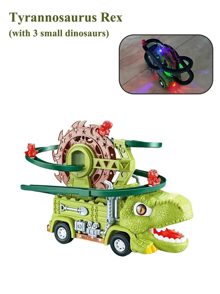 Brinquedo Dinossauro com Pista e Luzes – Tricerátopo Escalador com Música 🎶