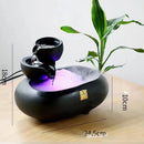 Ceramic Fountain Meditation Calming Waterfall Hydroponic Vase Fish Tank Feng Shui Water Feature Office Home Decor Powered