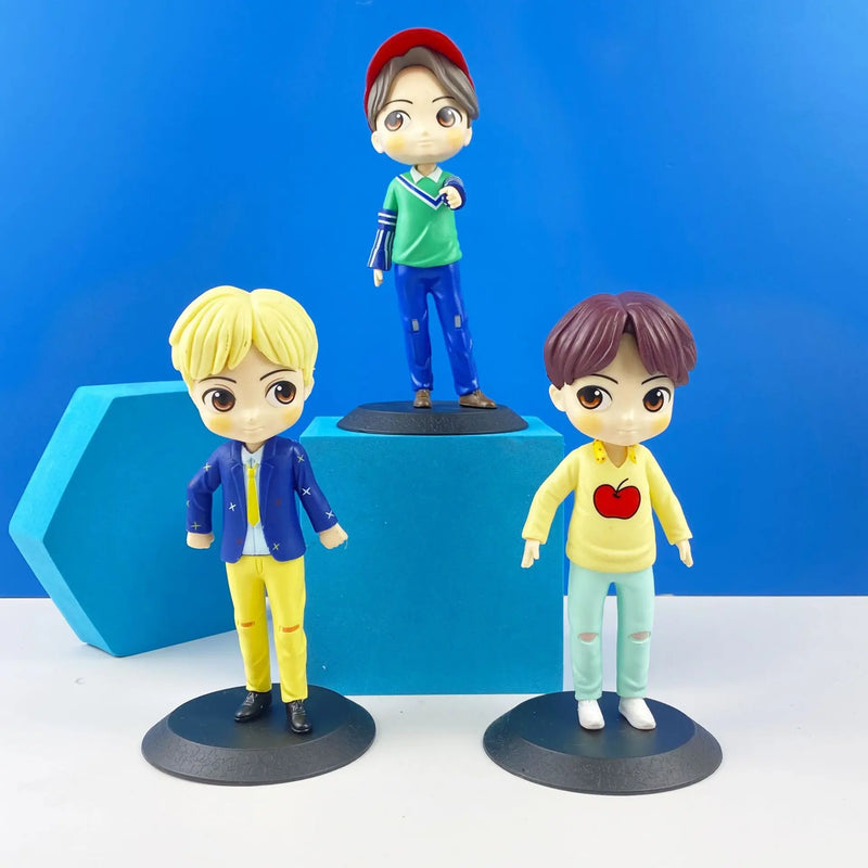 Mini Figuras BTS K-pop – RM, Jin, Suga, J-Hope, Jimin, V, Jungkook (Edição Limitada 7 Peças)