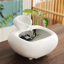 Ceramic Fountain Meditation Calming Waterfall Hydroponic Vase Fish Tank Feng Shui Water Feature Office Home Decor Powered