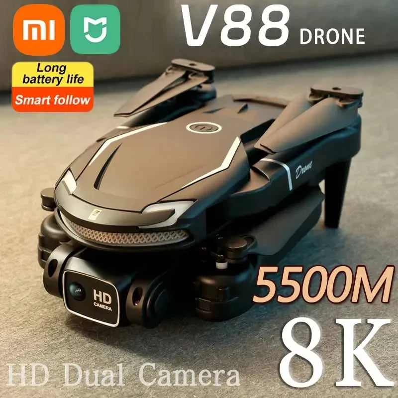 MIJIA V88 Drone 8K 5G GPS Profissional HD Fotografia Aérea Controle Remoto Aeronave HD Câmera Dupla Quadcopter Brinquedo UAV Presenteia quem você ama