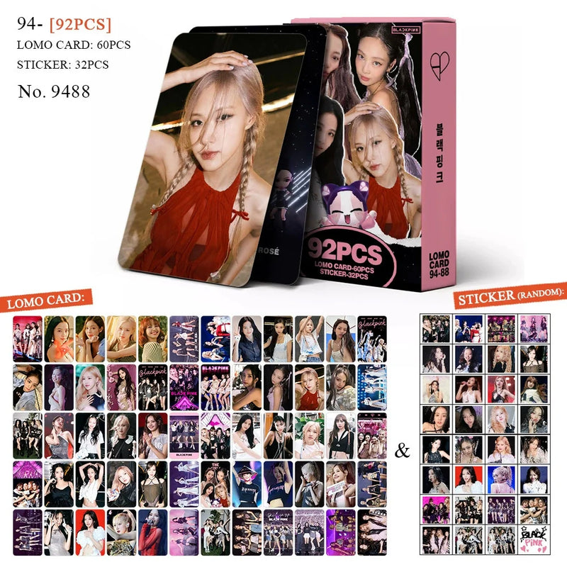 💖🖤 LOMO Cards BLACKPINK – Edição Pink Ink | 92 Cards Dupla Face! 🖤💖