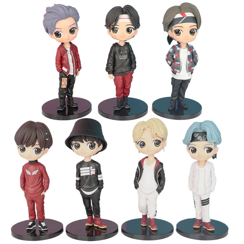🌟 Coleção BTS Completa – 7 Mini Bonecos de 15cm para ARMYs!