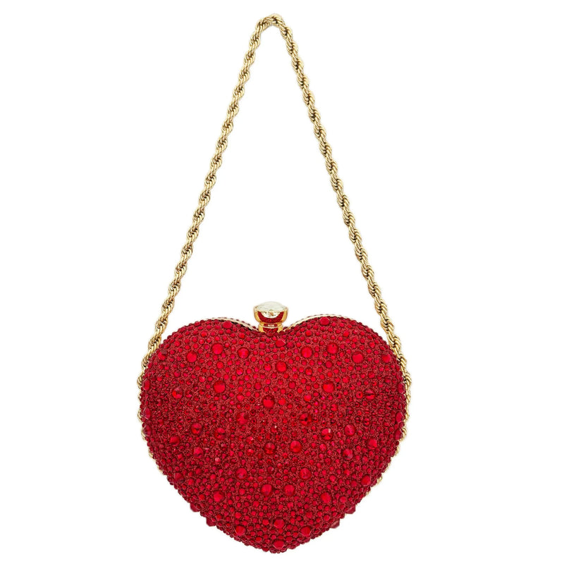 Bolsa de Mão Luxo Coração de Cristal