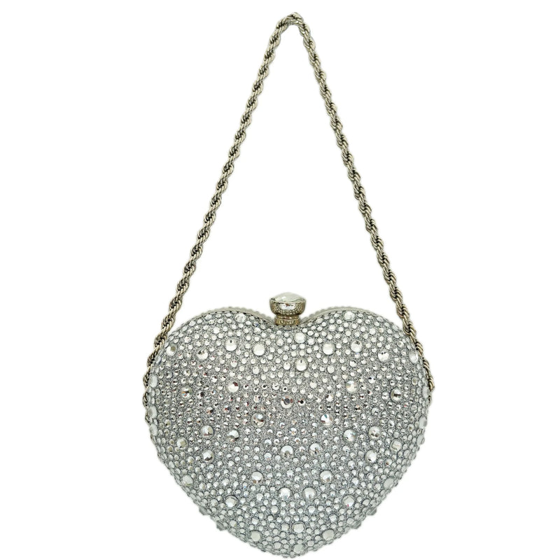 Bolsa de Mão Luxo Coração de Cristal