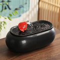 Ceramic Fountain Meditation Calming Waterfall Hydroponic Vase Fish Tank Feng Shui Water Feature Office Home Decor Powered