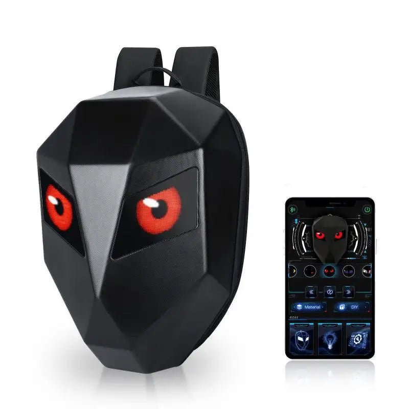 Mochila LED Smart &nbsp;para Ciclismo e Moto – Controle por APP | À Prova d'Água | Hard Shell