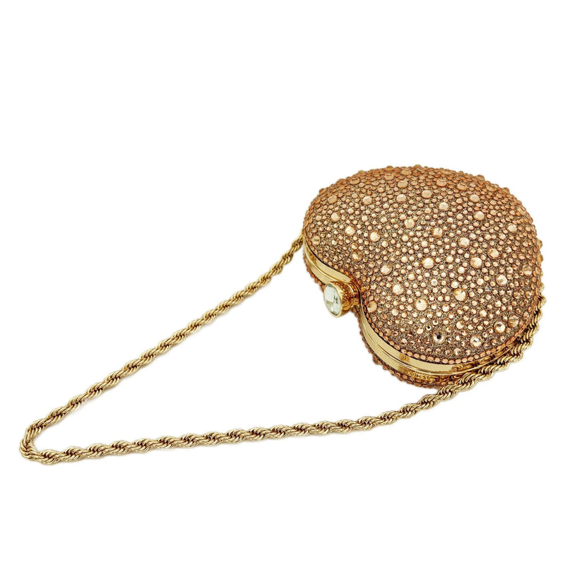 Bolsa de Mão Luxo Coração de Cristal