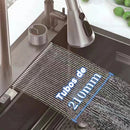 Kit Pia de Cozinha com Sifão, Aço Inoxidável, Torneira Flexível Preta, Lavadora de Copos, Cuba Gourmet