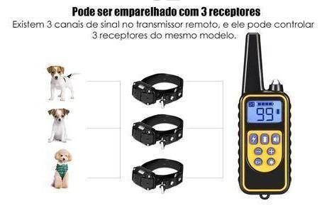 Coleira de Adestramento  eletrônica para cães - 800 Metros de Alcance
