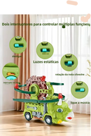 Brinquedo Dinossauro com Pista e Luzes – Tricerátopo Escalador com Música 🎶
