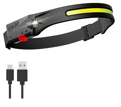 Lanterna de Cabeça Recarregável USB com Sensor - LightVision