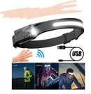 Lanterna de Cabeça Recarregável USB com Sensor - LightVision