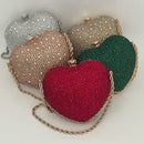 Bolsa de Mão Luxo Coração de Cristal