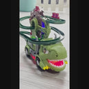 Brinquedo Dinossauro com Pista e Luzes – Tricerátopo Escalador com Música 🎶